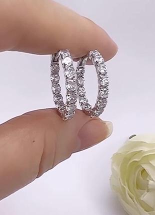 Срібні сережки кільця 2см