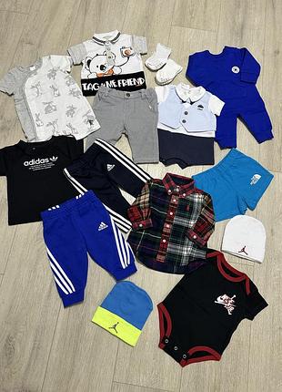 Лот брендовой детской одежды 0-3 мес, adidas, nike, jordan, polo, converse