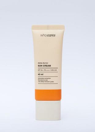 Солнцезащитный антиоксидантный крем whocares bifida barrier sun cream, 40 мл