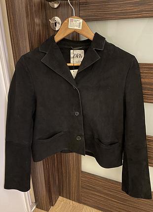 Замшевый пиджак zara