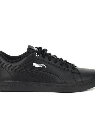 Черные кожаные кроссовки puma softfoam+