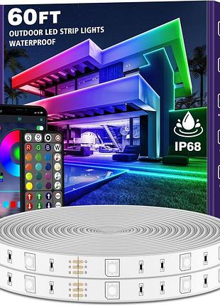 Ailbton - наружная светодиодная лента rgb - 18м, bluetooth, пульт управления, приложение