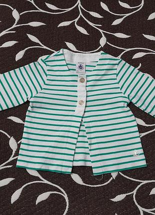 Кофточка 100% хлопок на девочку 1-1,5 года, фирмы petit bateau