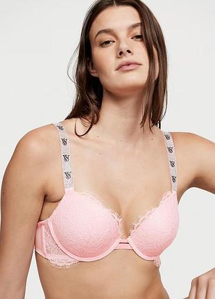 Кружевной бюстгальтер со стразами пуш ап victoria’s secret оригинал виктория сикрет лифчик