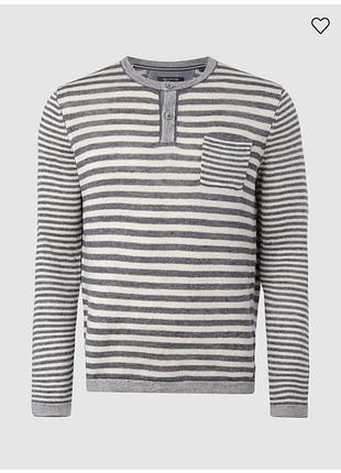 Чоловічий смугастий светр із 100% льону від marc o`polo