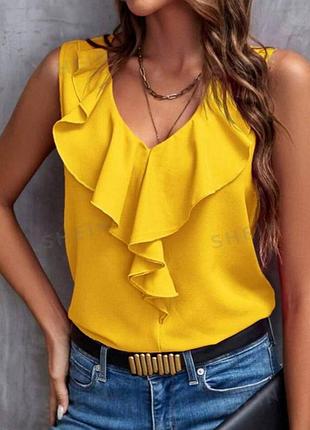 Актуальная блуза майка рюш стан люкс