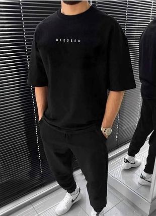 Костюм чоловічий футболка і штани. s,m,l,xl,xxl. чорний, графіт, сірий, беж.