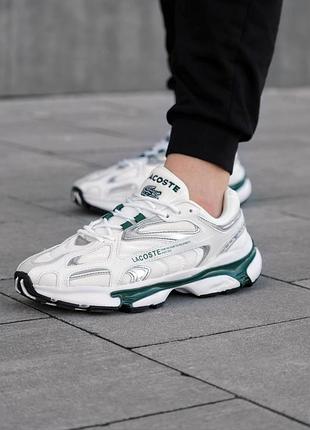 Мужские демисезонные спортивные кроссовки lacoste белые
