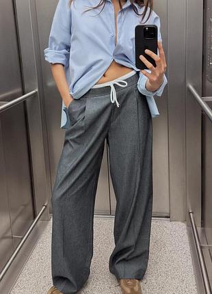 Палаццо zara штани широкі сірі s, m, l