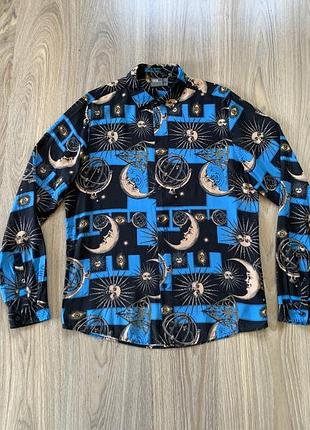 Мужская хлопковая рубашка с принтом солнце и луна asos