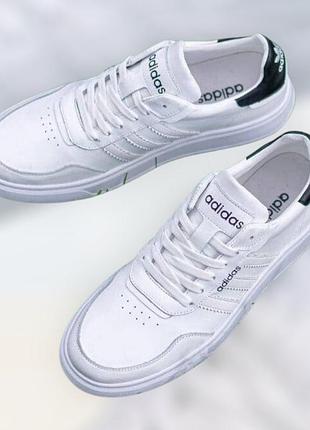 Чоловічі шкіряні кеди adidas білого кольору