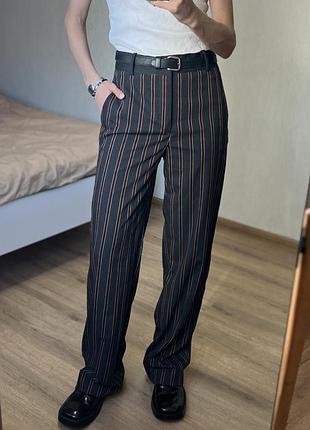 Брюки широкие в полоску zara