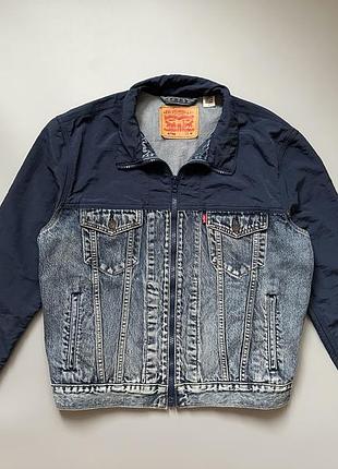 Levi’s track nylon&amp;denim zip jacket men’s m 9,5/10