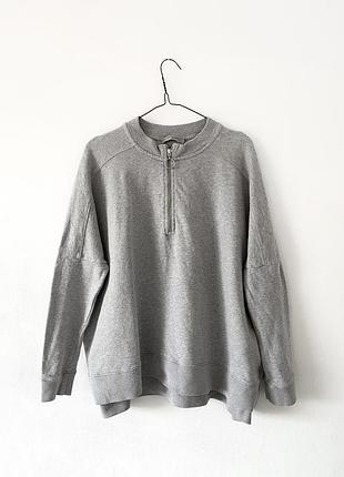 Серый свитшот кофта на молнии allsaints