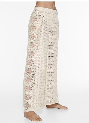Длинные брюки crochet с вышивкой oysho