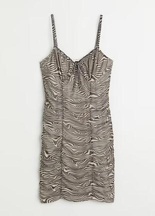 Мини платье с принтом зебра h&m