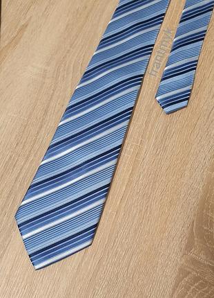 George - галстук - голубая в полоску - standard - британского бренда мужская - fкst