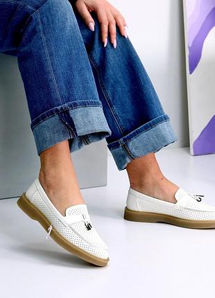 Sale комфортные женские кожаные белые лоферы весенние туфли натуральная кожа весна осень