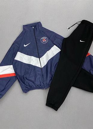 Мужской винтажный спортивный костюм из плащевки nike psg