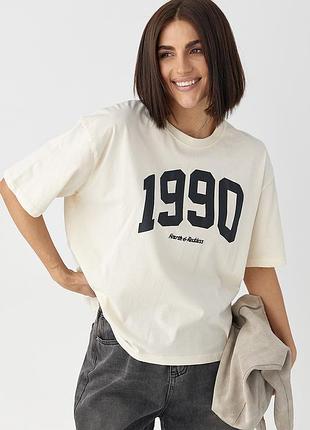 Футболка oversize с принтом 1990