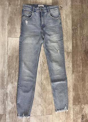 Скинные, голубые, 36р., zara