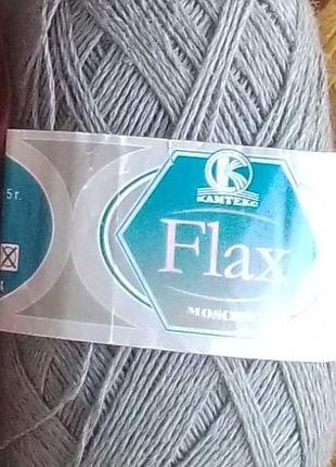 Нитки пряжа лён лен льон 100 гр 360 м серый, жёлтый, красный, голубой, белый