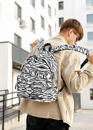 Чоловічий рюкзак sambag active тканевий з принтом "zebra"