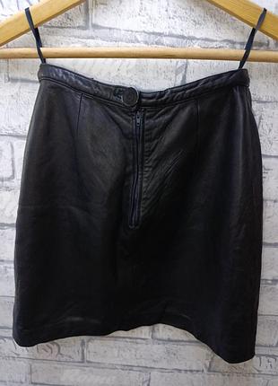 Кожаная юбка мини 2