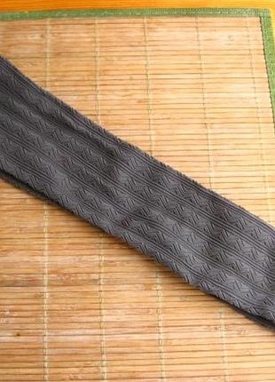 Темые серые носки гольфы высокие заколенники, плотные, тонкие, утяжка, рисунок зигзаг