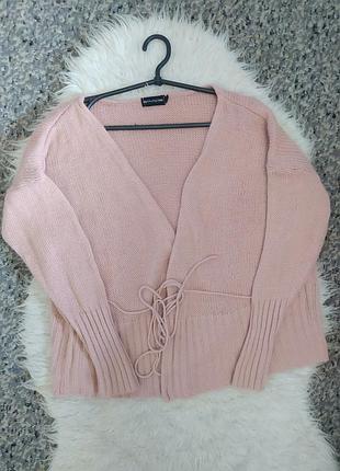 В'язаний кардиган на завязках prettylittlething розмір m-l (190325)