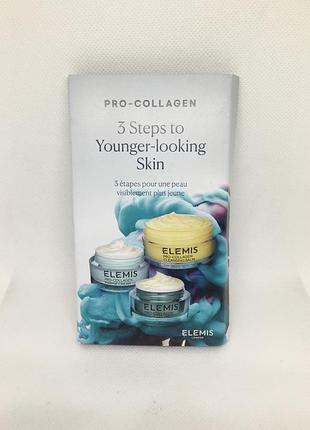 Набор для лица с 3 саше elemis pro-collagen three step trio 🩵