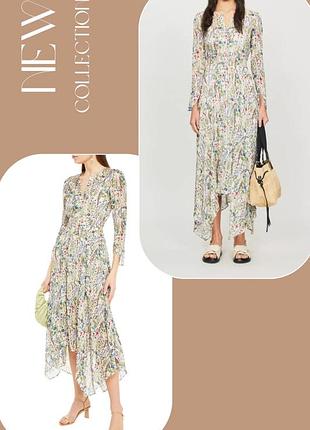 Стильное асимметричное платье maje paris цветы sandro