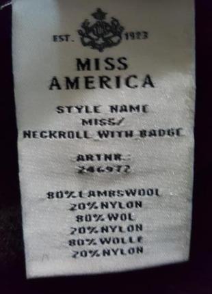 Эксклюзивный брендовый свитер "  " miss america" шерсть 38-405 фото