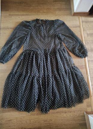 Платье фатин/ сетка в горохи  1.5-2 h&m6 фото