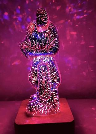 3d ночник светильник мишка фейерверк, ночник bearbrick