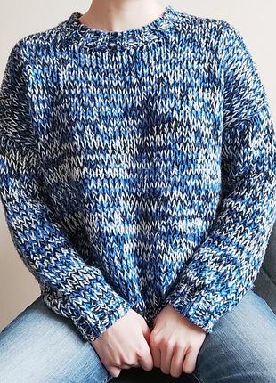 🎄 зимний свитер divided by h&amp;m размер xs / мирер зима новый год синий цвет на зиму