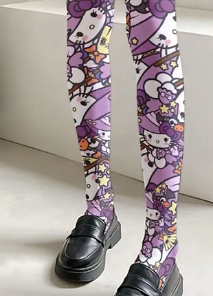 Цветные непрозрачные чулки (заколенки, высокие гольфы) hello kitty в стиле лоза и аниме🐈