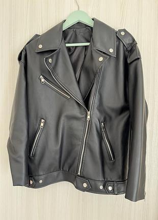 Черная удлиненная косуха размер s