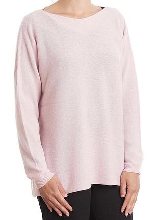 Джемпер легкий рожевий светр з розпірками на плечах розрізи