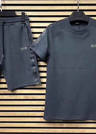 Чоловічий костюм на літо, шорти і футболка hugo boss