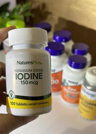 Йод naturesplus, йодид калію, 150 мкг, 100 таблеток