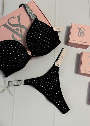 Купальник з подвійним пушапом victoria’s secret оригінал прикрашений камінням swarovski