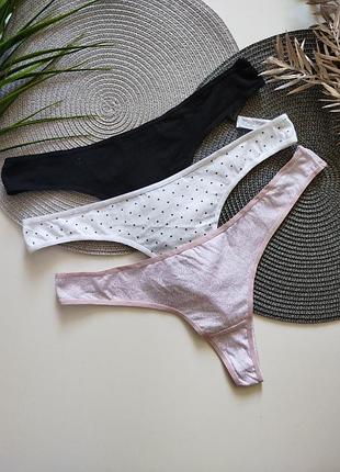 Хлопковые стринги трусики primark