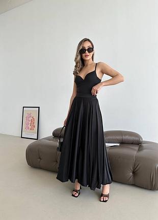 Спідниця балон довга біла чорна шовк9 фото