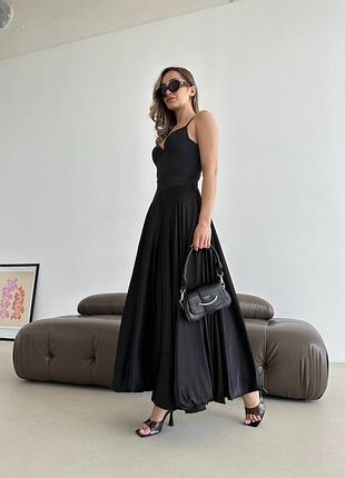 Спідниця балон довга біла чорна шовк10 фото