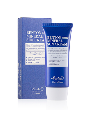 Сонцезахисний крем на мінеральній основі benton skin fit mineral sun cream spf 50+/pa++++ 50 мл