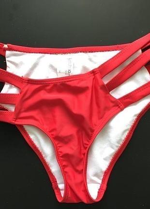 Красные высокие трусики плавки boohoo