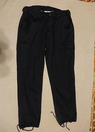 Черные смесовые рабочие брюки - карго combat от turnhout & castle work trouser 32/32 р.
