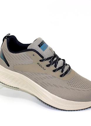 Мужские комфортные текстильные кроссовки на толстой подошве.