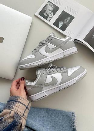 Кроссовки найк данк серо белые весна осень nike dunk low (36рр - 45рр) кроссовки найк демисезонные